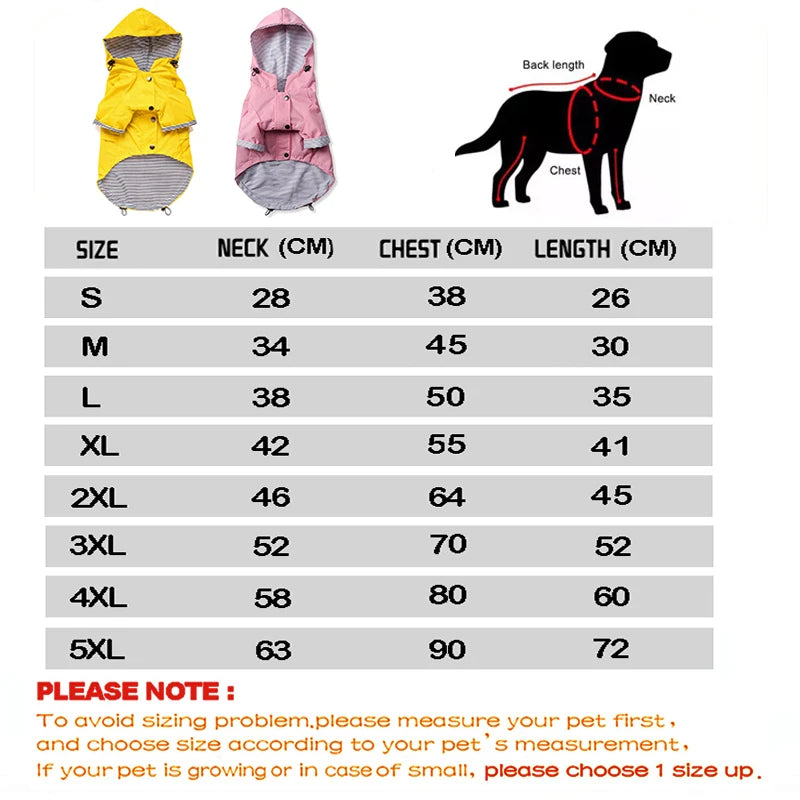Waterproof Dog Raincoat with Removable Hoodie & Harness Opening
