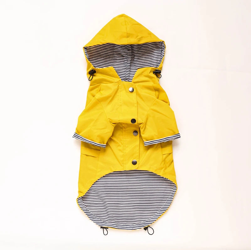 Waterproof Dog Raincoat with Removable Hoodie & Harness Opening