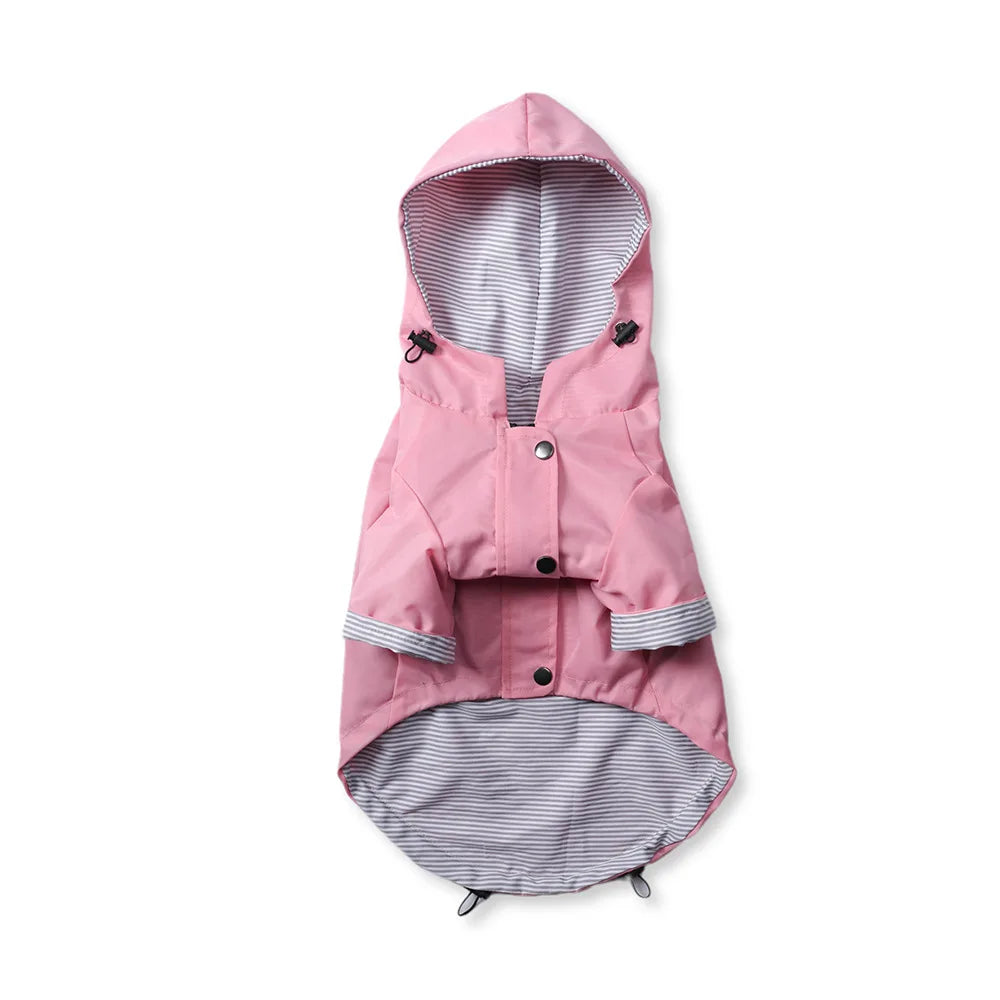 Waterproof Dog Raincoat with Removable Hoodie & Harness Opening
