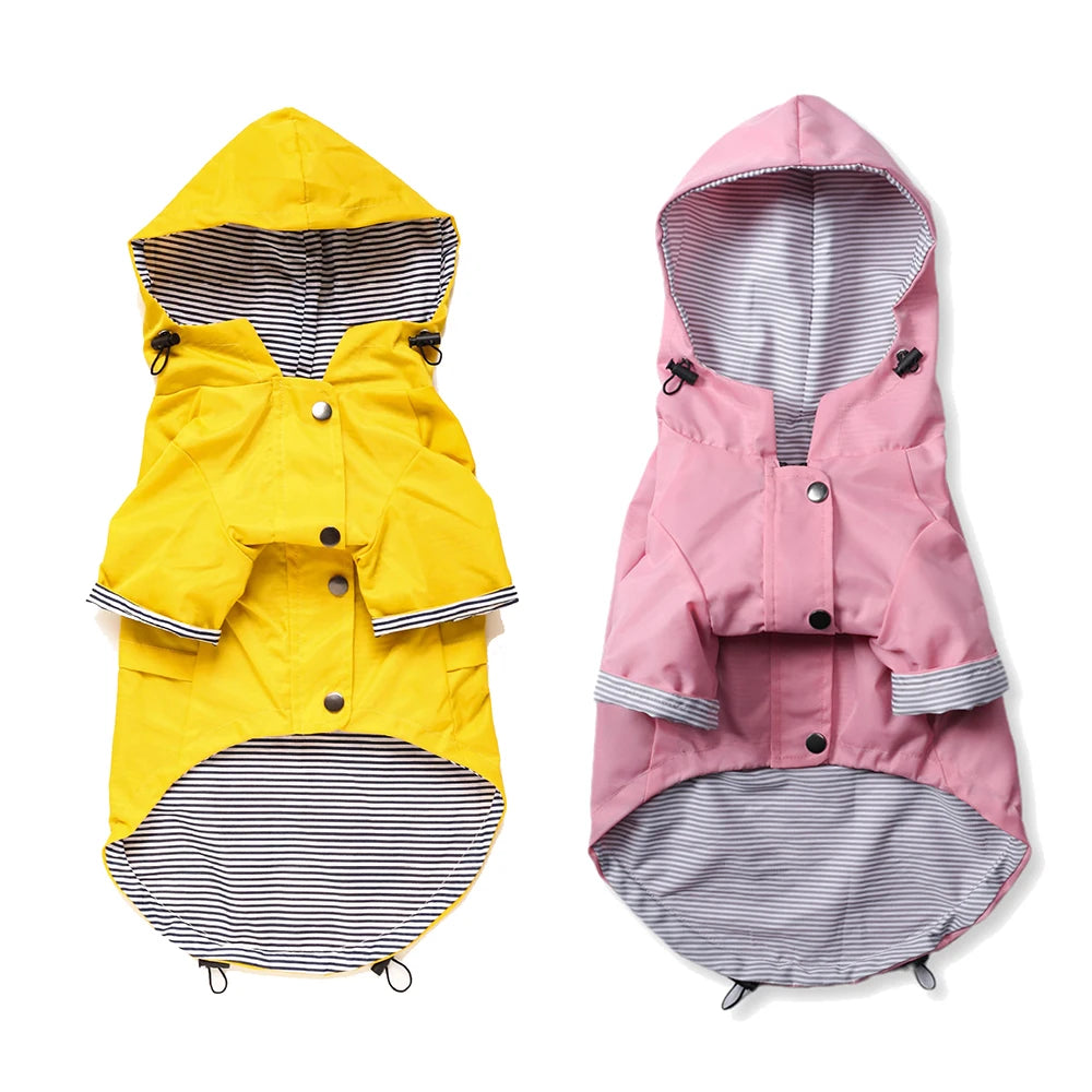 Waterproof Dog Raincoat with Removable Hoodie & Harness Opening