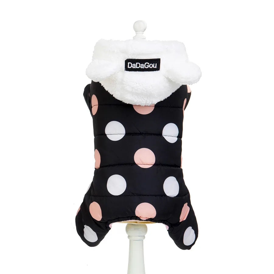 Cotton Winter Dog Coat – Star & Grid Patterns