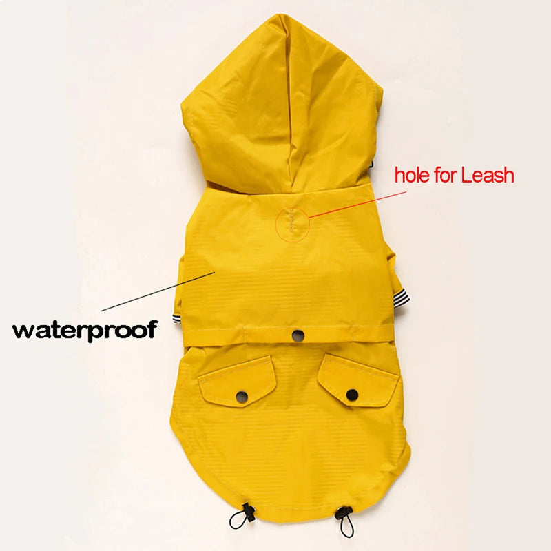 Waterproof Dog Raincoat with Removable Hoodie & Harness Opening