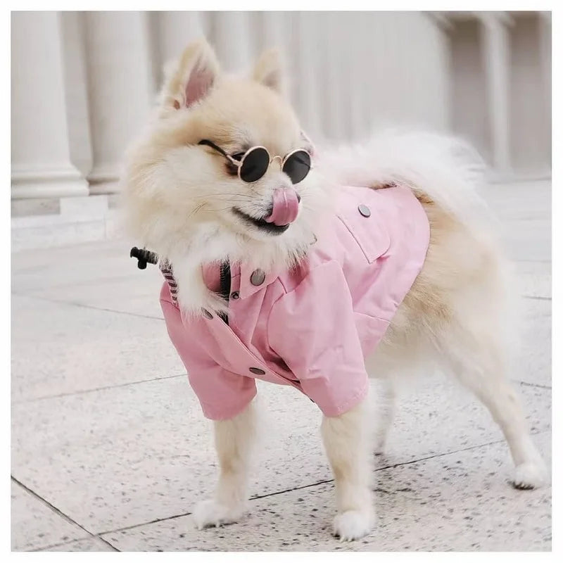 Waterproof Dog Raincoat with Removable Hoodie & Harness Opening