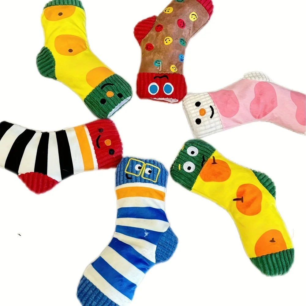 Silly Socks – Plush Cartoon Chew Toys for Dogs