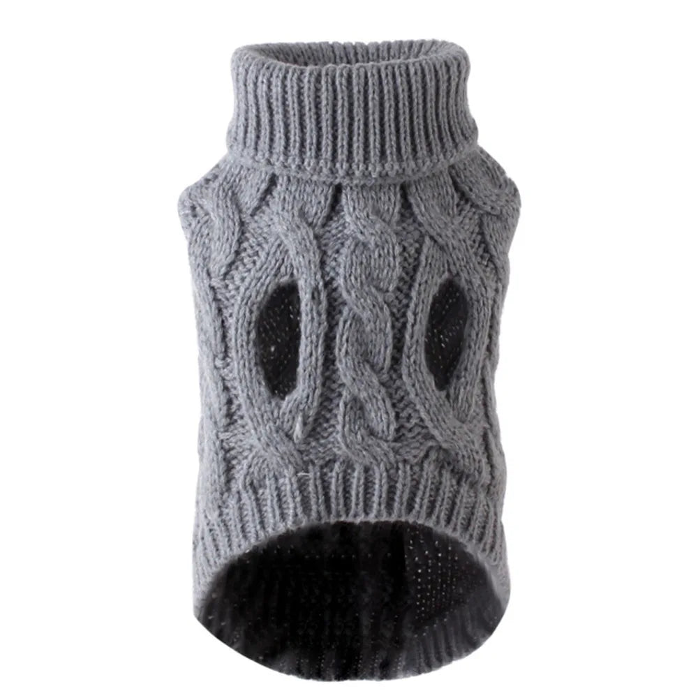 Solid Cable Knit Twist Dog Sweater – Autumn & Winter