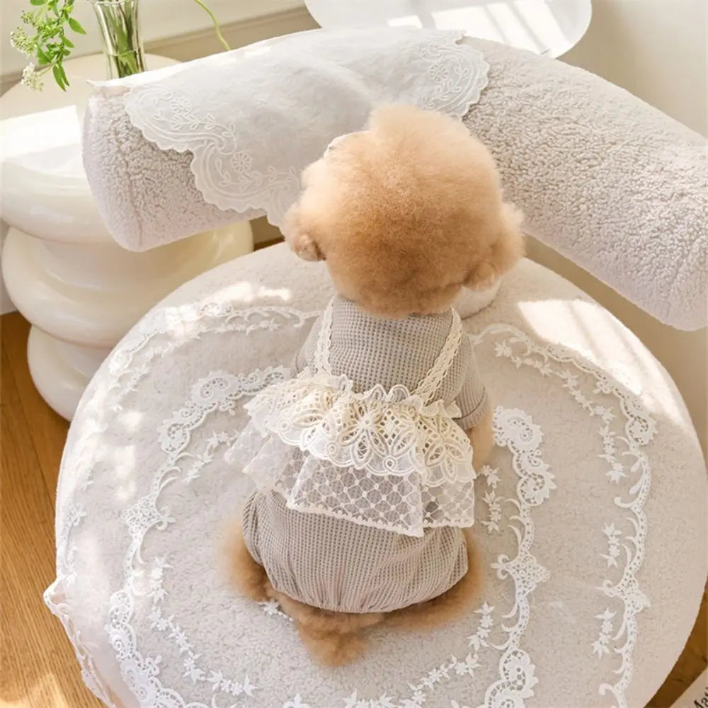 Waffle Lace Camisole Pet Jumpsuit