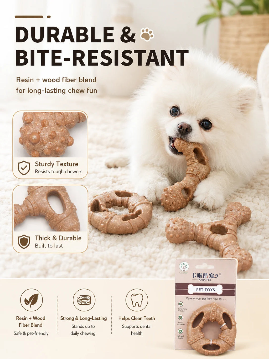 Chew Buddy – Wooden Dog Teething Stick & Dental Toy