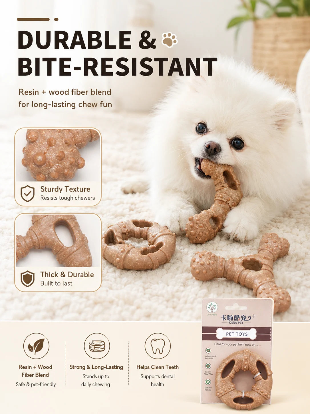 Chew Buddy – Wooden Dog Teething Stick & Dental Toy