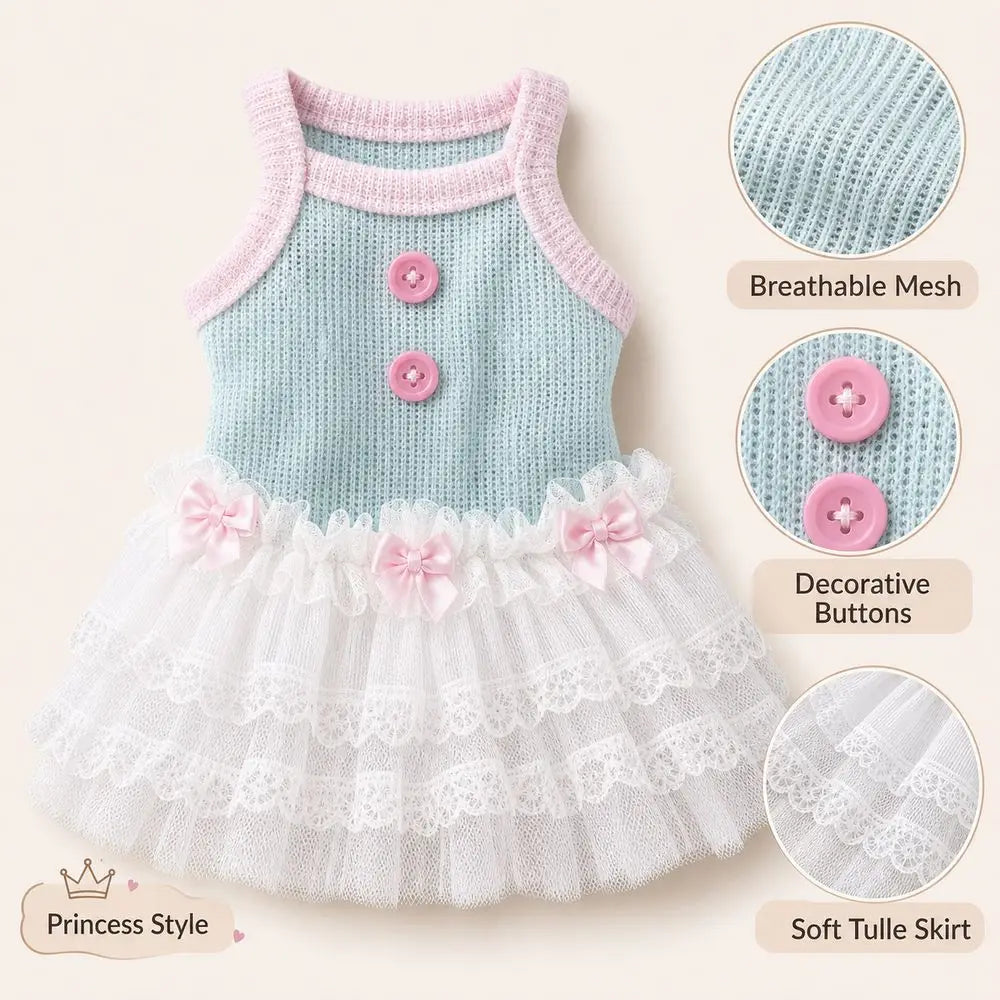 New Soft Tulle Princess Lace Dress For Pets