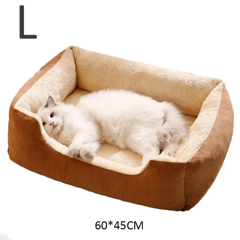 Soft Plush Cushion Pet Bed for Cats & Dogs