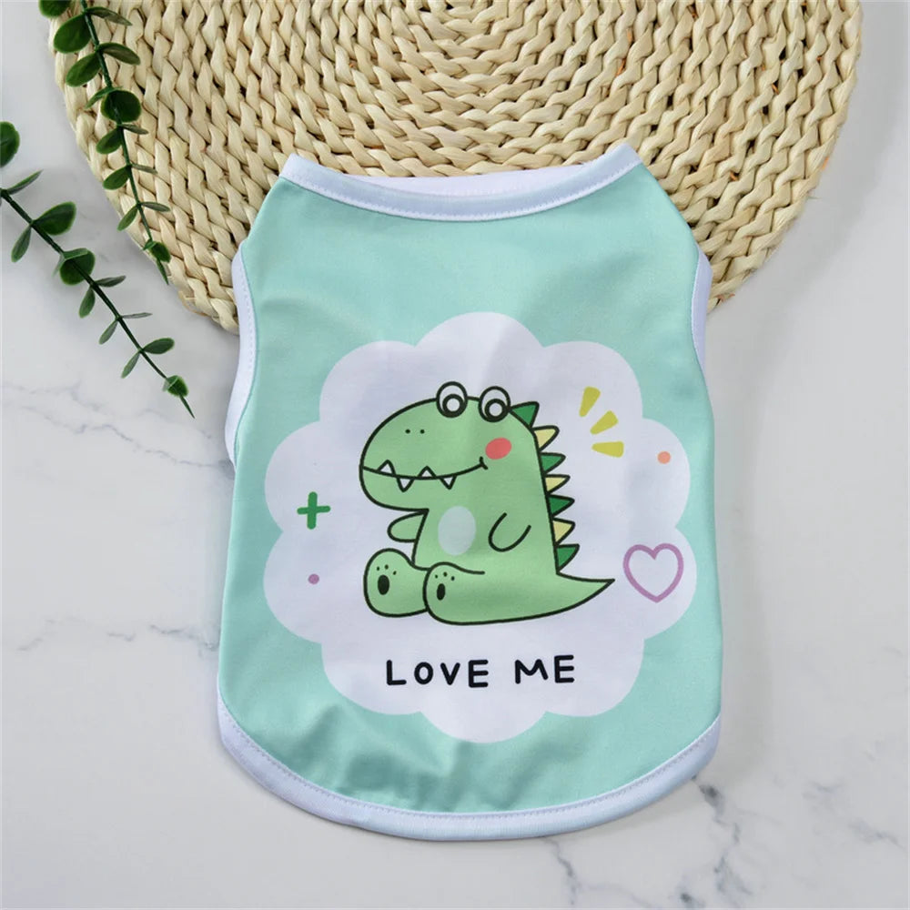 Cute Print Puppy Dog Vest Shirt