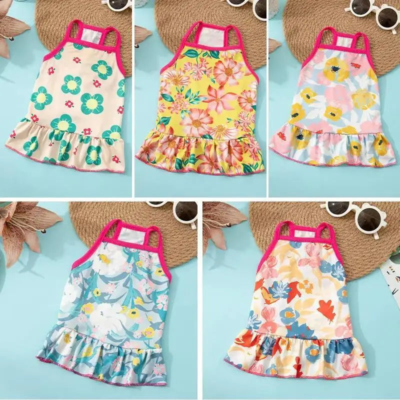 Adorable Floral Halter Summer Dress
