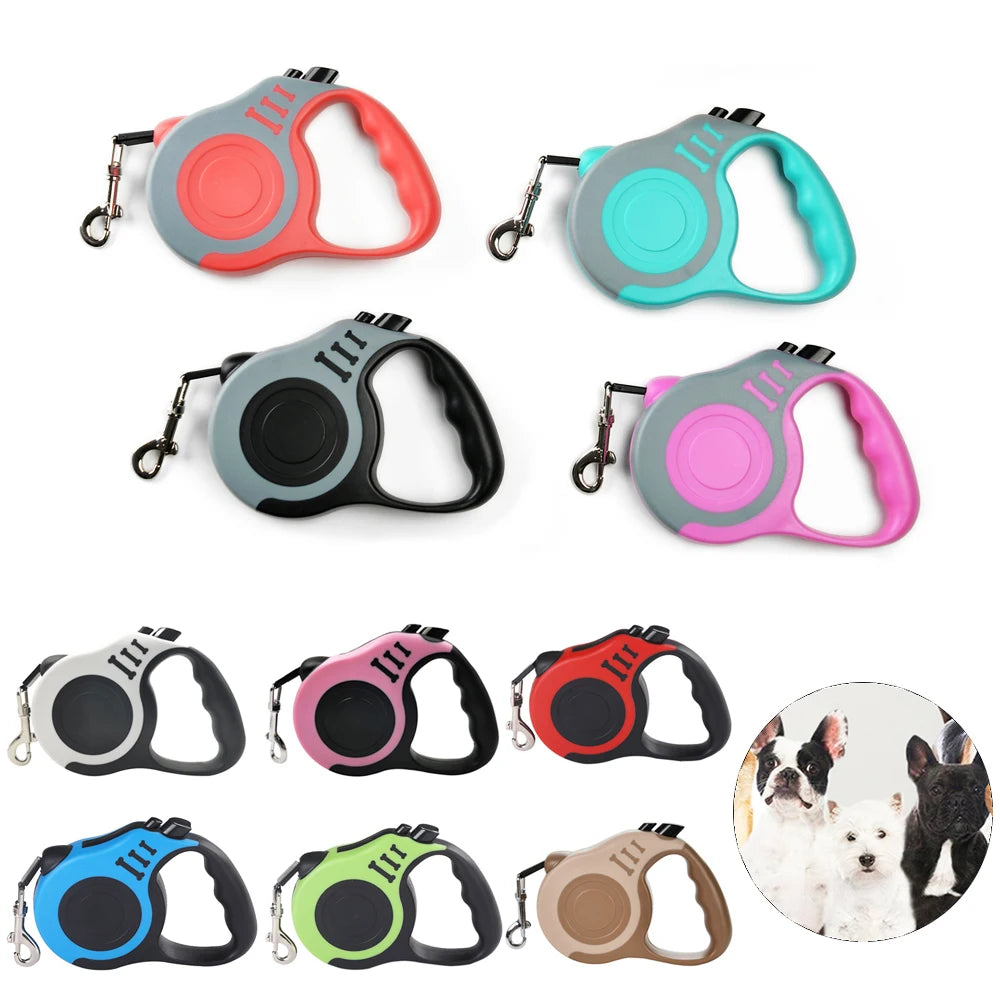 Retractable Dog Leash – Strong Nylon, 13 Colors | 3m & 5m