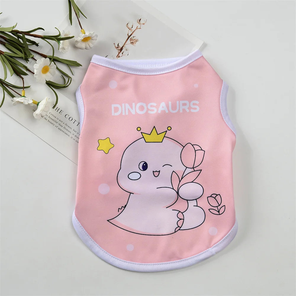 Cute Print Puppy Dog Vest Shirt
