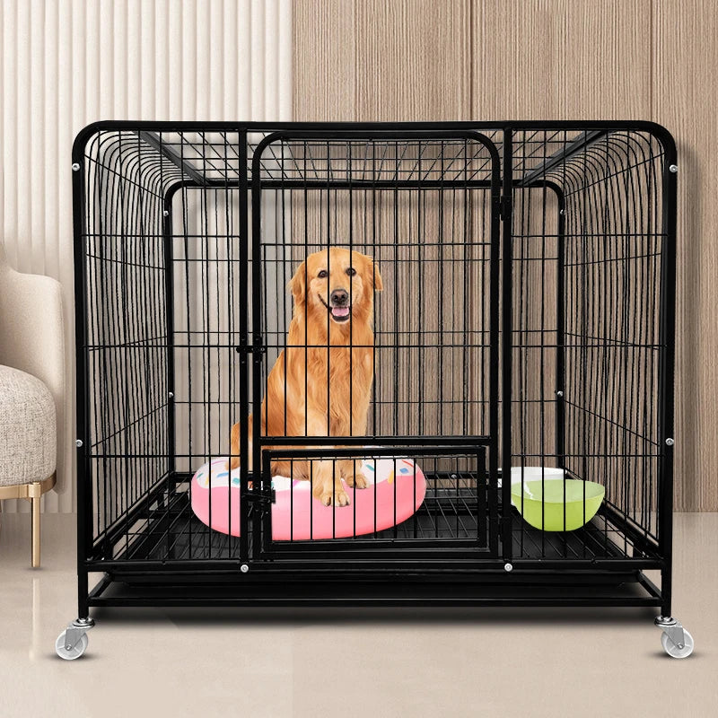 Heavy-Duty Iron Dog Kennel — Escape-Proof for Large Breeds