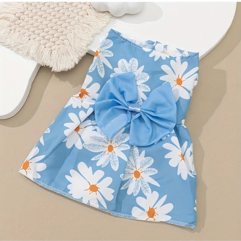 Floral Tulle Sleeveless Dress for Dogs & Cats