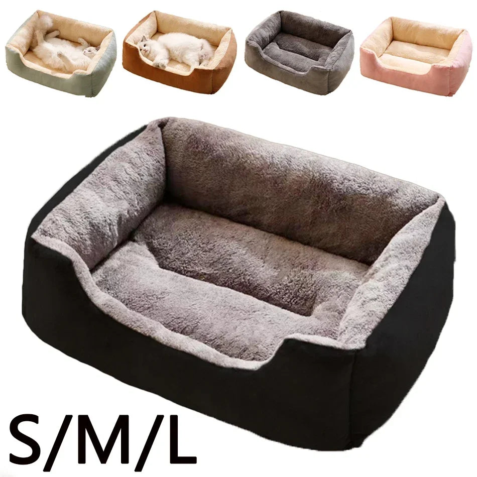 Soft Plush Cushion Pet Bed for Cats & Dogs
