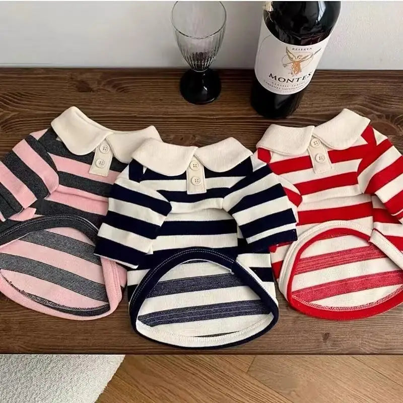 Striped Stretch Pet Shirt for Dogs & Cats