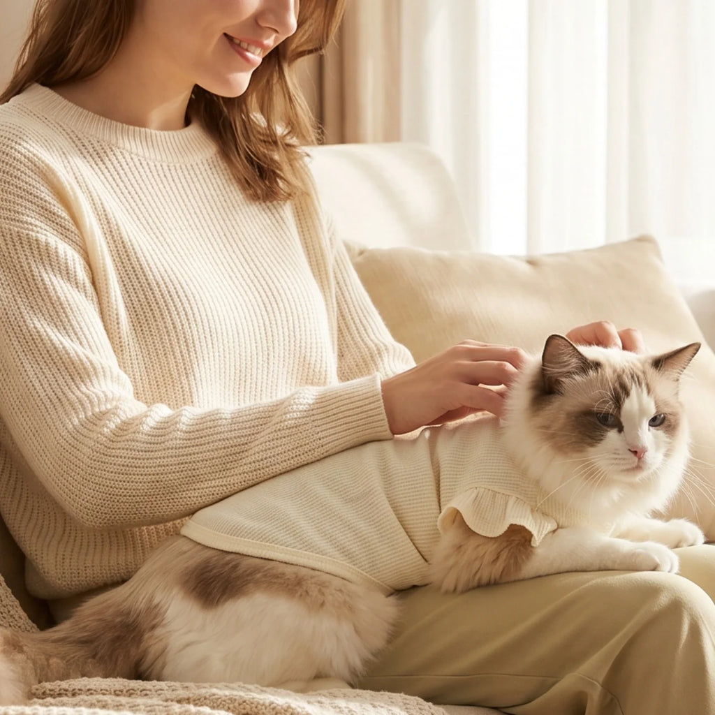 Cute Waffle Ruffle Sleeve Pet T-Shirt