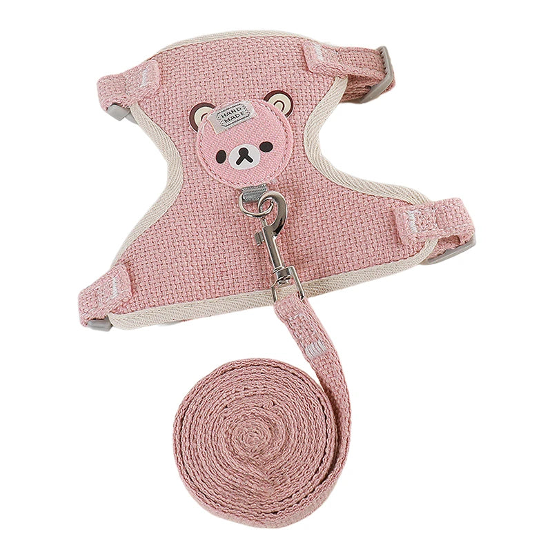 Adjustable Cat/Dog Harness Breathable Leash Convenient Pet Vest For Small Dogs Or Cats