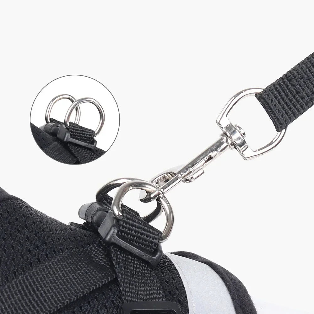 Adjustable Reflective Mesh Vest Harness & Leash Set for Cats & Small Dogs