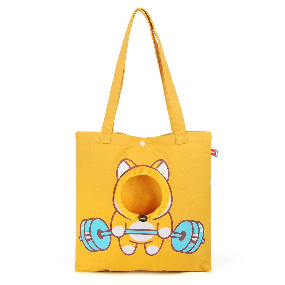 Cotton Pet Carrier Shoulder Bag for Small Dogs & Cats