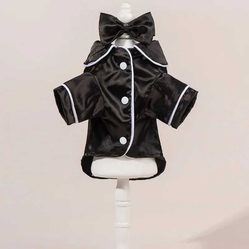 Dog Pajamas Set with Bow Headband