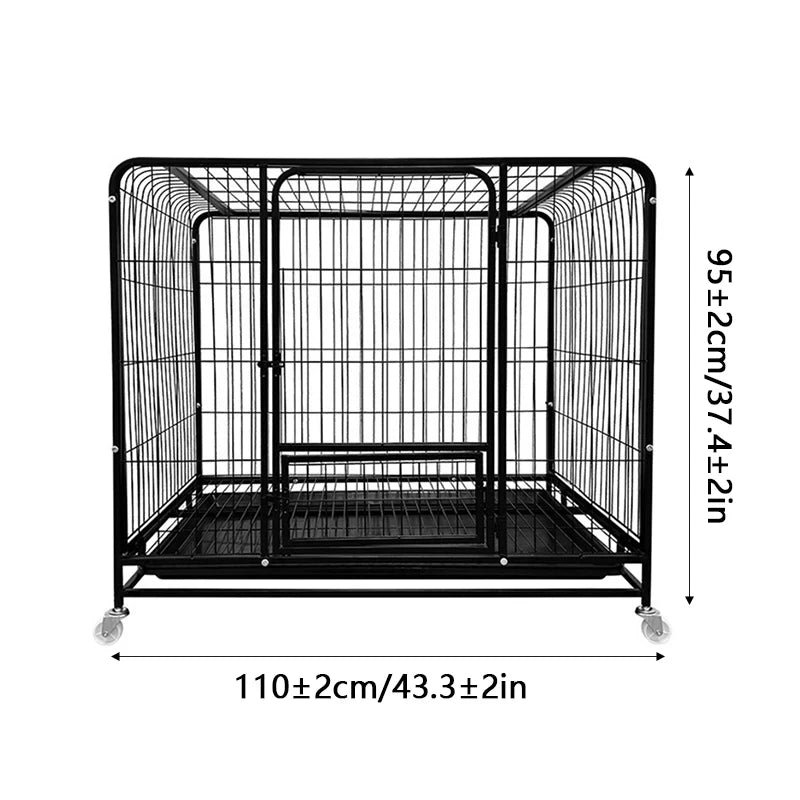 Heavy-Duty Iron Dog Kennel — Escape-Proof for Large Breeds