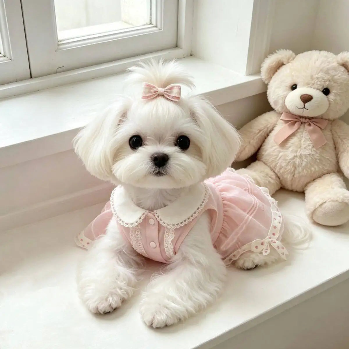Pink Bow Princess Dress for Dogs & Cats