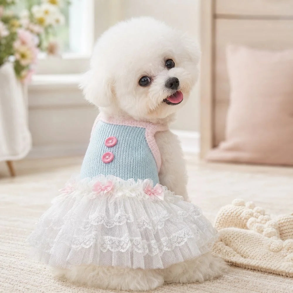 New Soft Tulle Princess Lace Dress For Pets