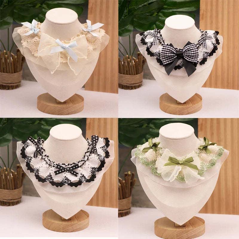 Lace Bow Neck Shawl