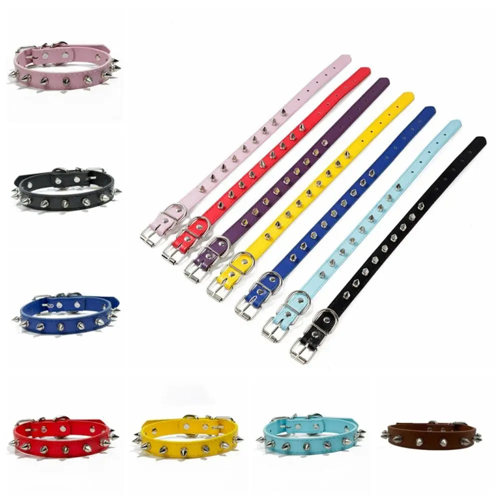 Cool Colorful Adjustable Spiked Studded Collars