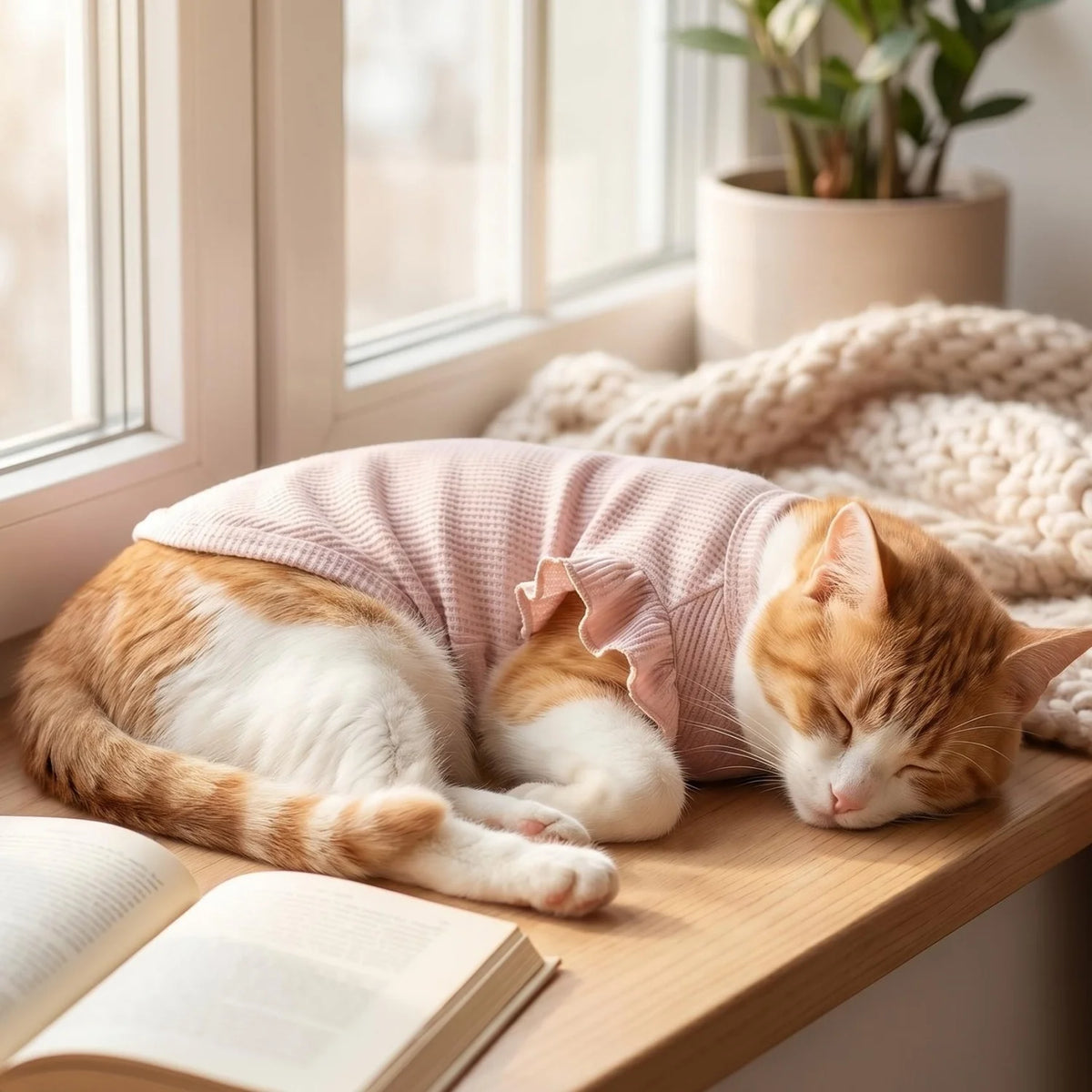 Cute Waffle Ruffle Sleeve Pet T-Shirt