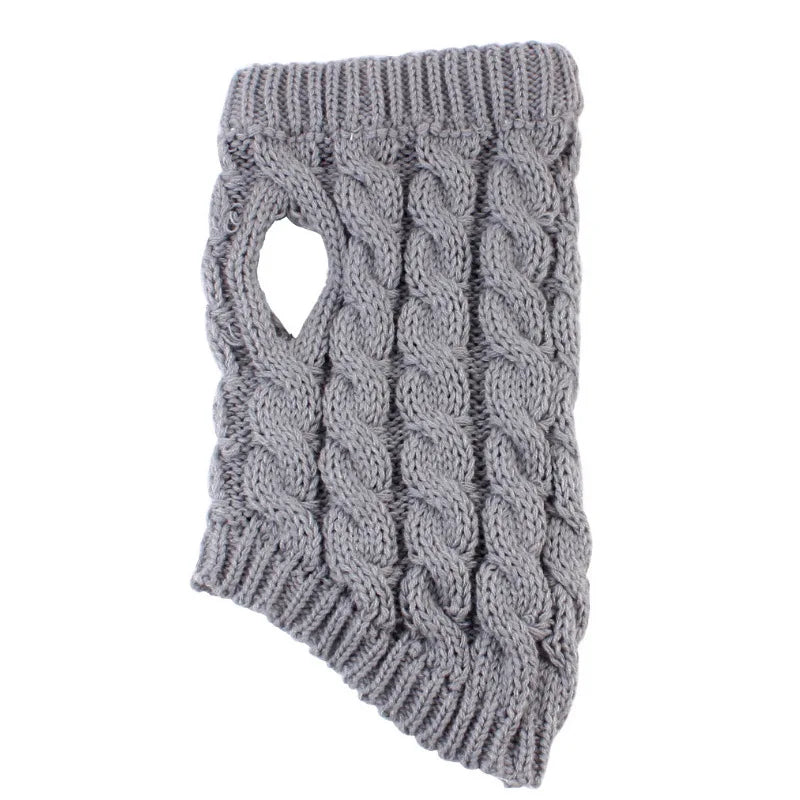 Cable Knit Striped Dog Sweater – All-Season Pet Knitwear