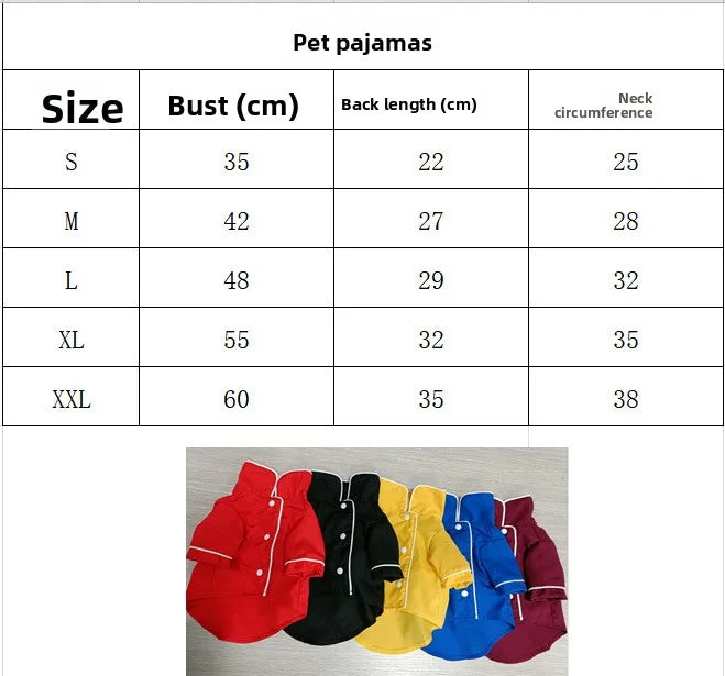 Soft Breathable Button Pajamas for Small Dogs & Cats