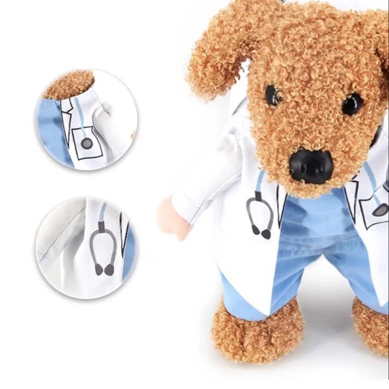 Doctor Cosplay White Gown Costume for Dogs & Cats