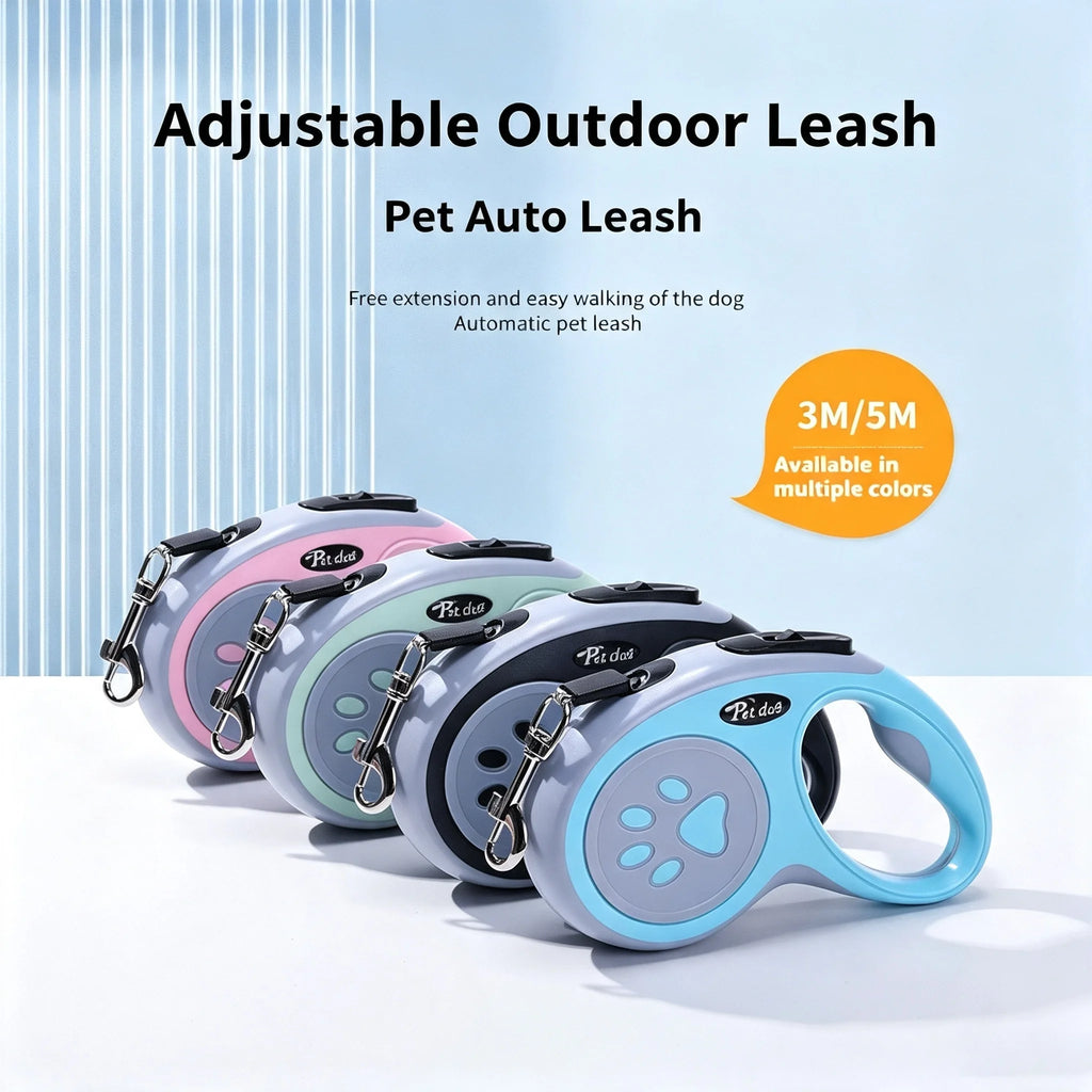 Retractable Nylon Dog Leash – 3m & 5m | All Breeds