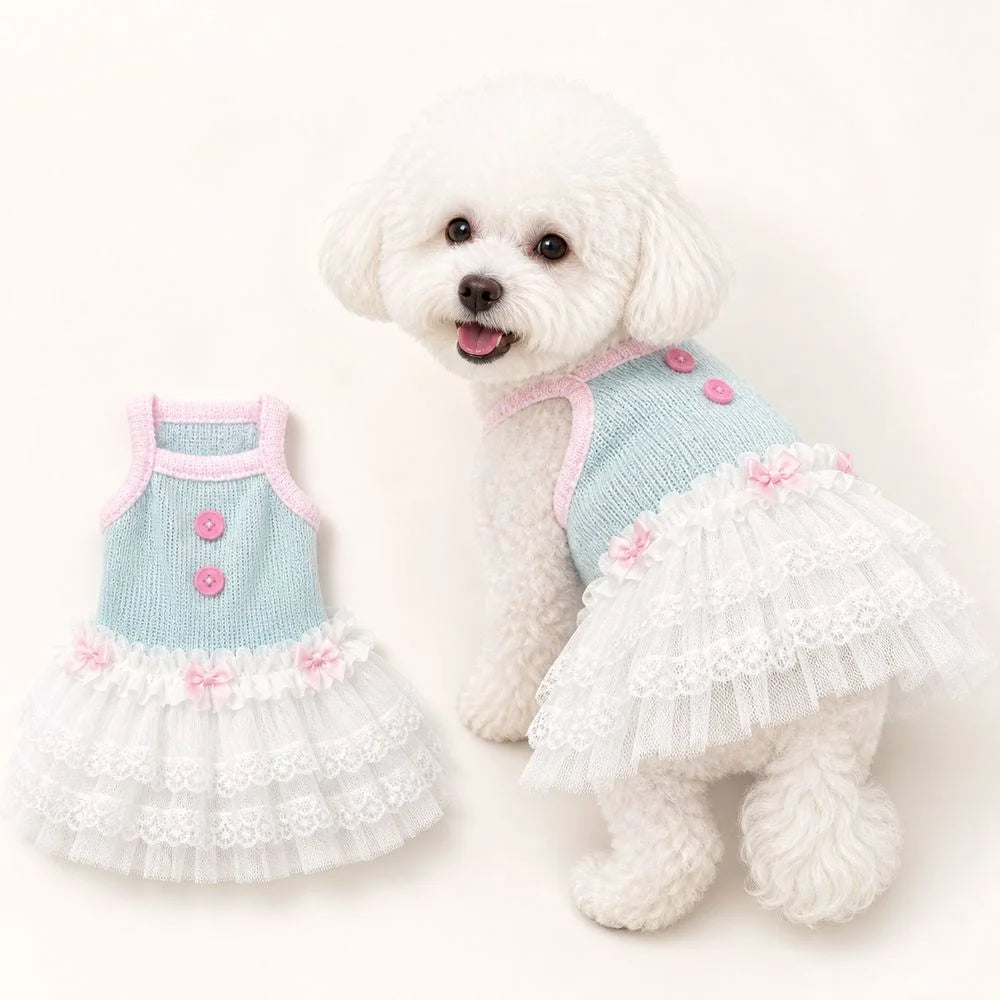 New Soft Tulle Princess Lace Dress For Pets