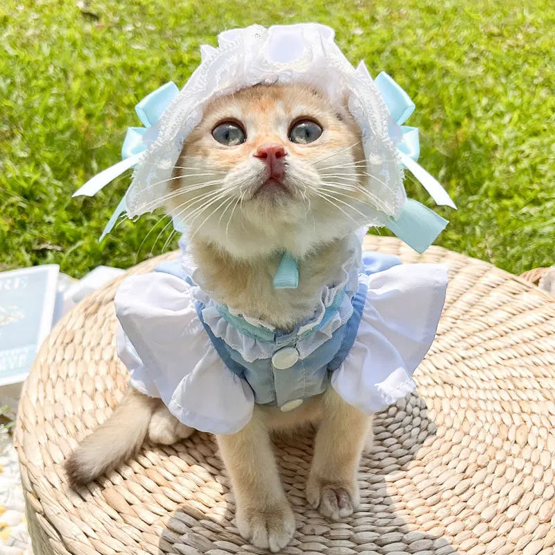Maid Pet Dress with Leash Hook for Dogs & Cats