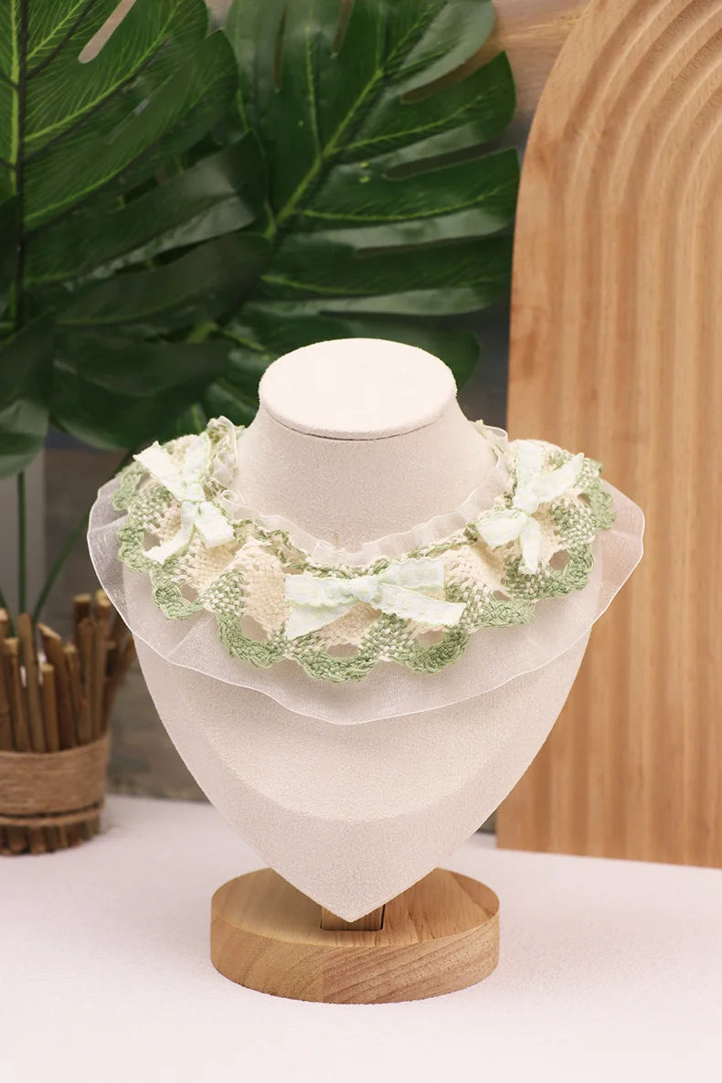 Lace Bow Neck Shawl