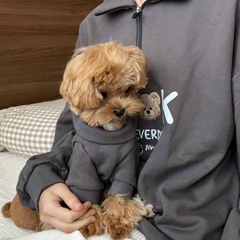 Cartoon Bear Fleece Pet Jacket for Small Dogs & Cats
