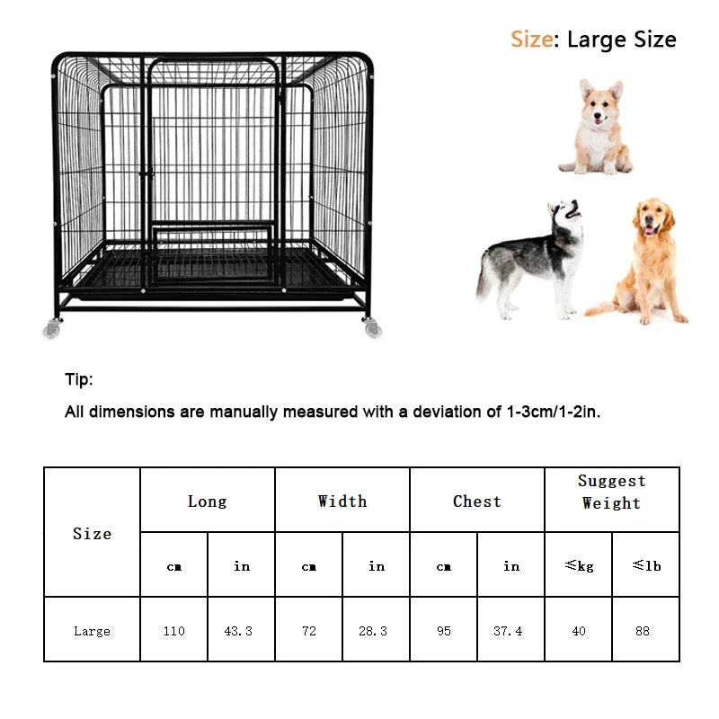 Heavy-Duty Iron Dog Kennel — Escape-Proof for Large Breeds
