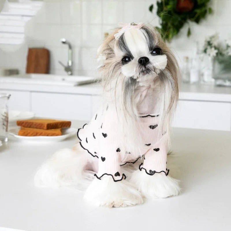 Heart Print Shirt for Dogs & Cats