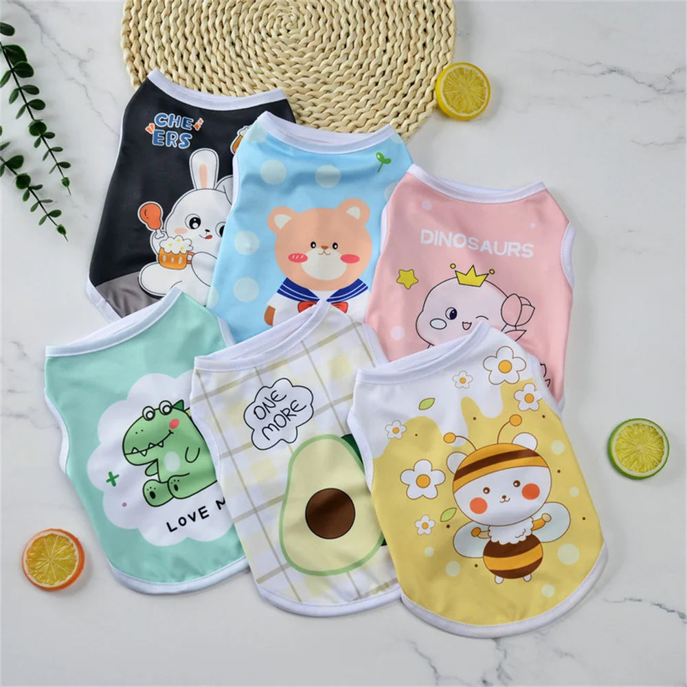 Cute Print Puppy Dog Vest Shirt