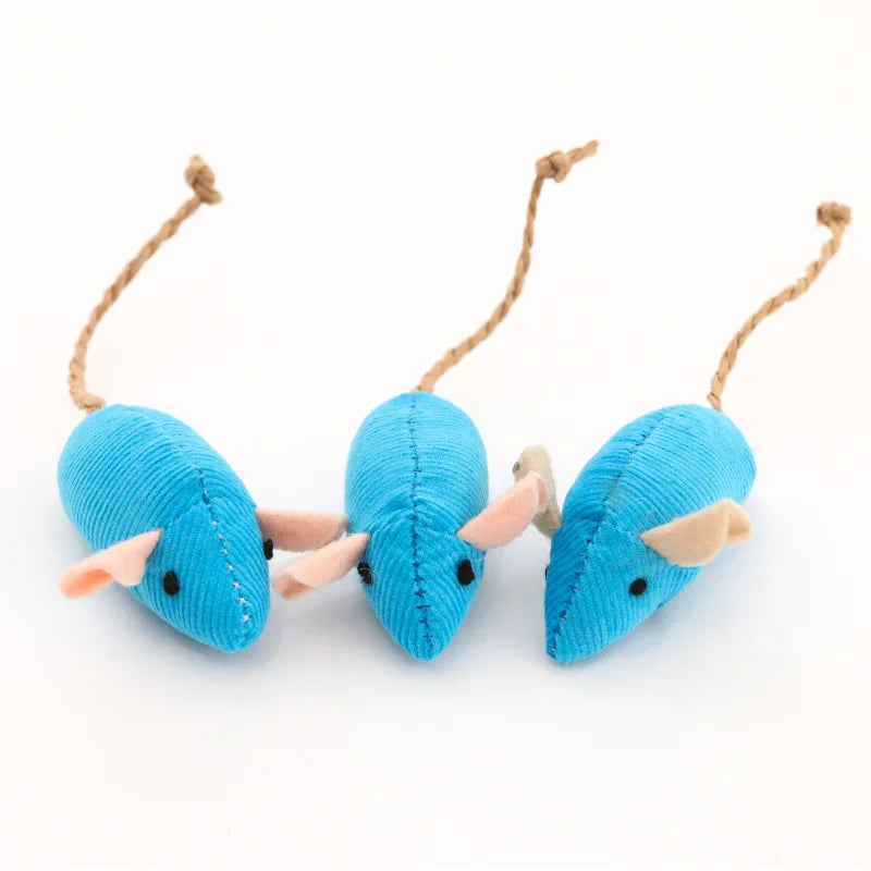 Bulk Cat Mouse Toys with Catnip & Feathers
