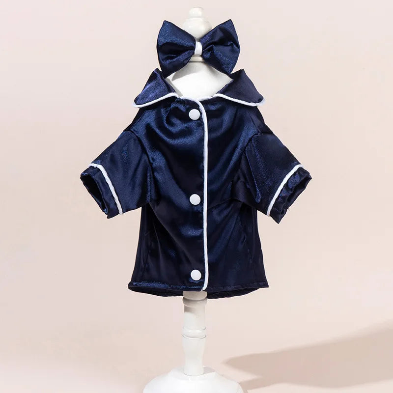 Dog Pajamas Set with Bow Headband
