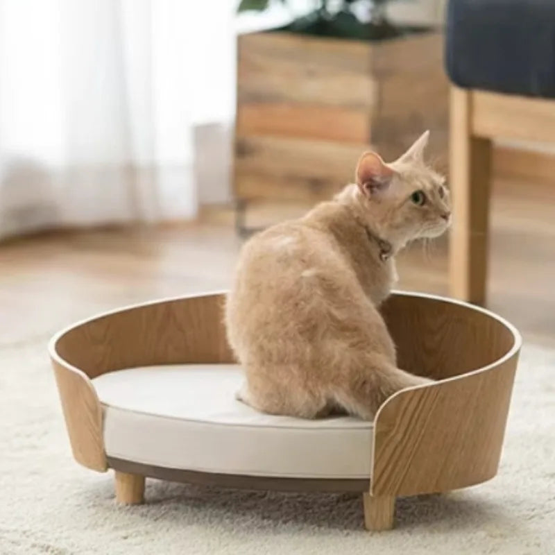 Elegant Wooden Pet Bed