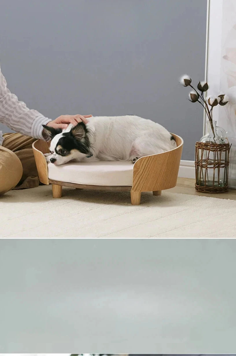 Elegant Wooden Pet Bed