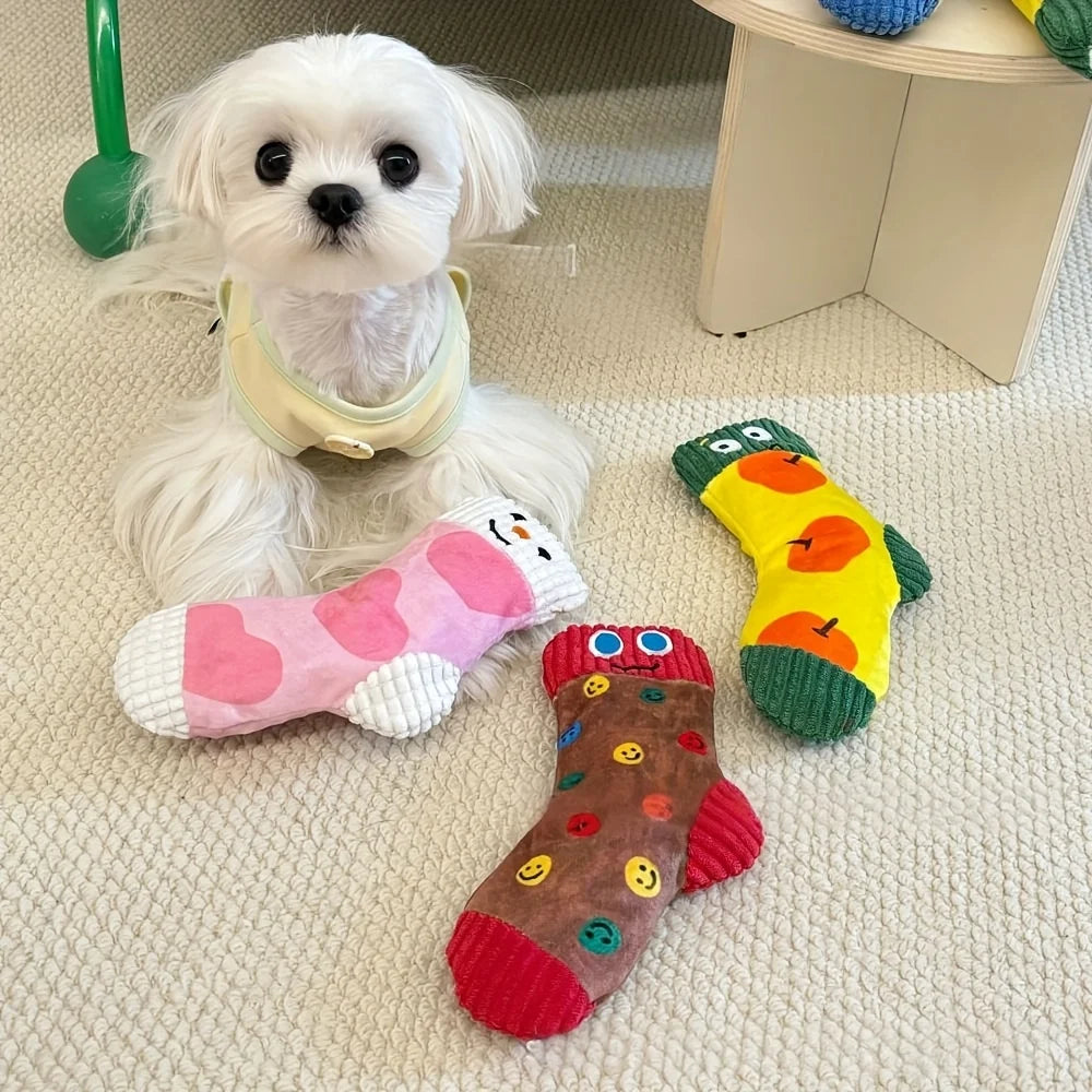 Silly Socks – Plush Cartoon Chew Toys for Dogs