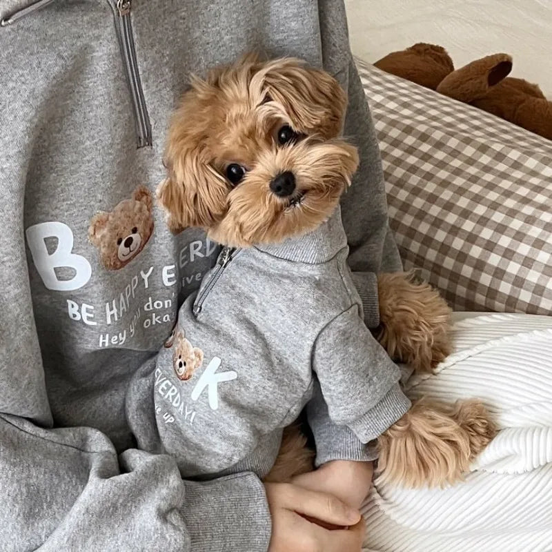 Cartoon Bear Fleece Pet Jacket for Small Dogs & Cats